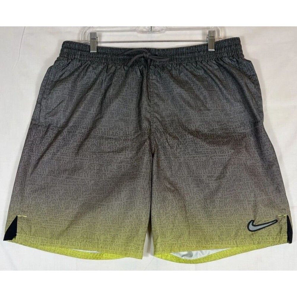Nike Shorts Activewear Just Do It Gray Green Men’s XL Performance Sports Lined